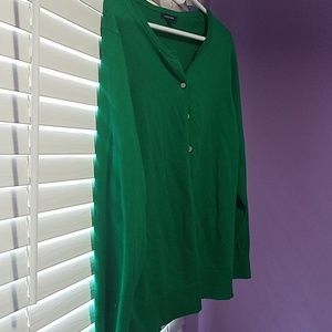 1X Kelly Green Lands' End Cardigan